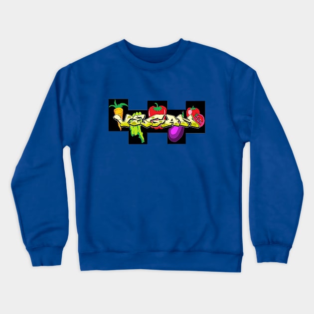 VEGAN VEGETABLES POP ART 77 Crewneck Sweatshirt by LowEndGraphics